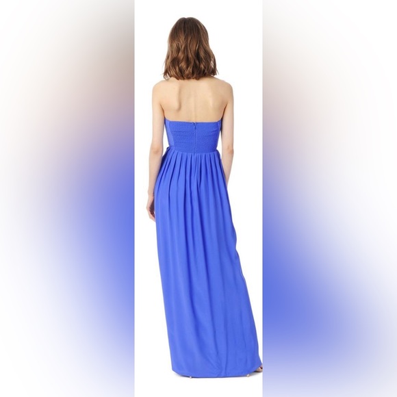 NWT Parker Silk Strapless Maxi Dress in Pacific Blue - size M - Picture 3 of 10